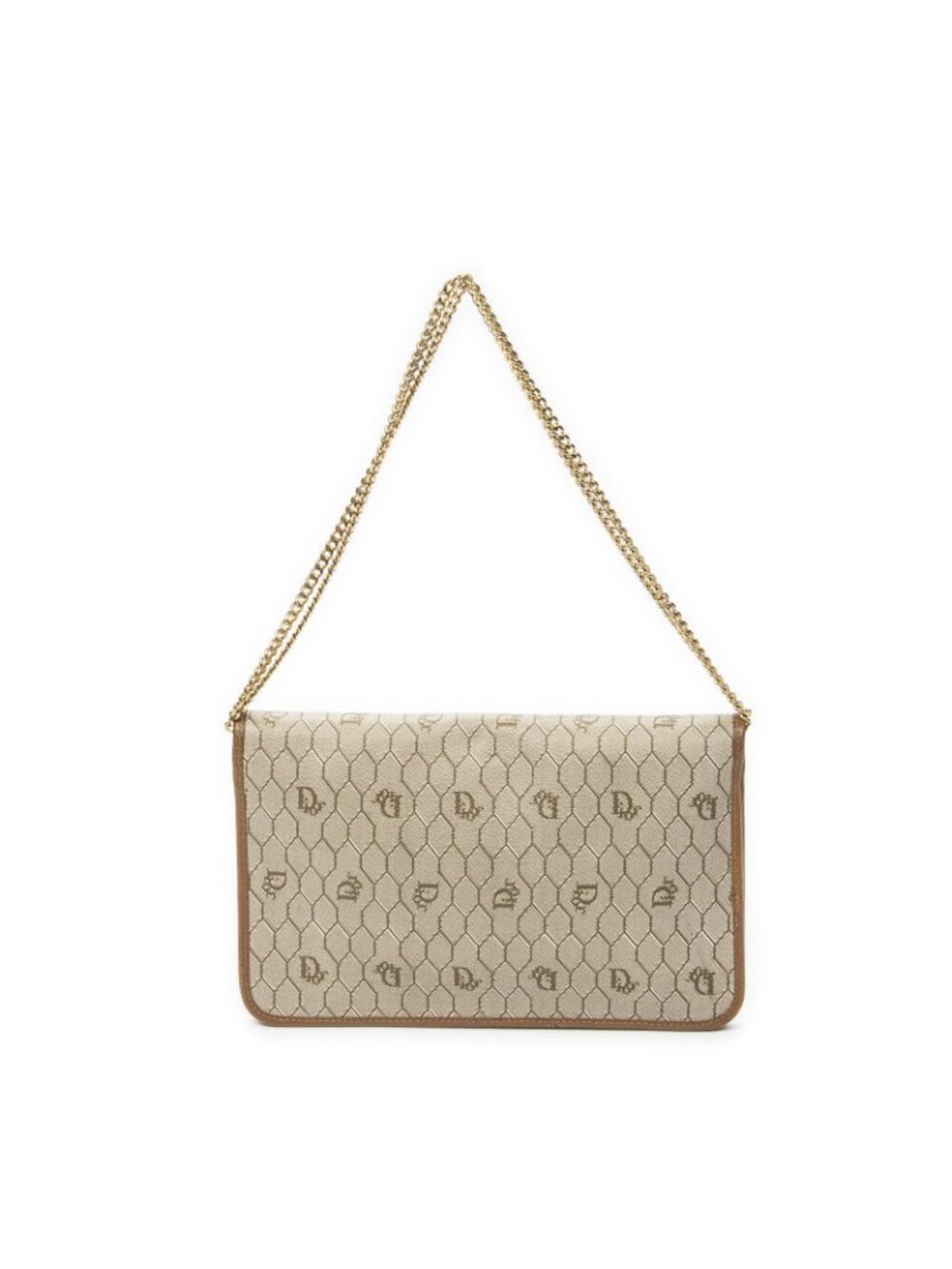 ★SOLD★ Dior Vintage Flap Clutch Beige Tan Honeycomb Canvas - Picture 5 of 10